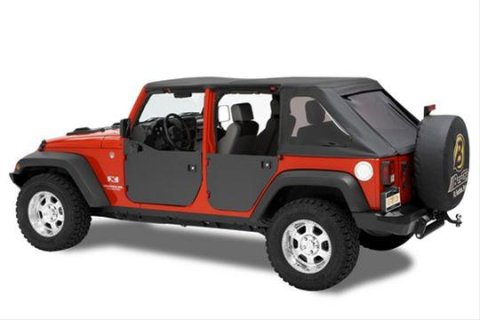 Bestop HighRock 4x4 Element Doors for 2007-2018 WRANGLER, 2018 WRANGLER JK - 5182601 Doors, Element, Front, Lower Half, Steel, Black Powdercoated, Matte, Jeep, Pair
