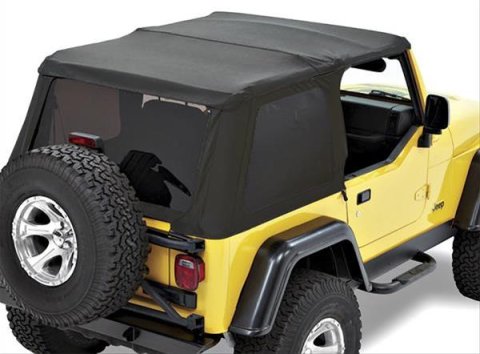 Bestop Trektop Replace-A-Tops for 1997-2006 WRANGLER - 5972017 Soft Top, Replace-A-Top, Polymer Cloth, Black Twill, Tinted Windows, Jeep, Each