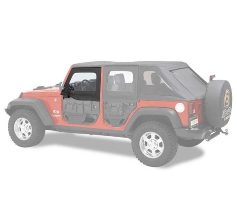 Bestop HighRock 4x4 Element Doors for 2020-2025 GLADIATOR, 2018-2026 WRANGLER - 5174235 Upper Fabric Half Doors, Jeep 2020 Gladiator; 2018-2020 Wrangler JL; Front