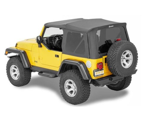 Bestop Supertop Squareback Soft Tops for 1997-2006 WRANGLER - 5472035 Top, Squareback, Polymer Cloth, Black Diamond, Tinted Windows, Jeep, 2-door, Each