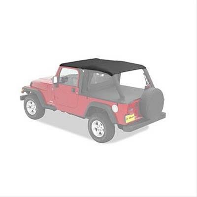 Bestop Safari Header Bikini Tops 5254435 Soft Top, Bikini, Polymer Cloth, Black Diamond, Jeep, Each