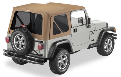 Bestop Replace-A-Tops 5118037 Soft Top, Replace-A-Top, Polymer Cloth, Spice, Tinted Windows, Jeep, Each