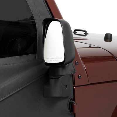 Bestop HighRock 4x4 Mirrors for 1987-2006 WRANGLER - 5126101 Mirror, 4x4, Driver/Passenger Side, ABS Plastic, Black, Manual, Jeep, Pair