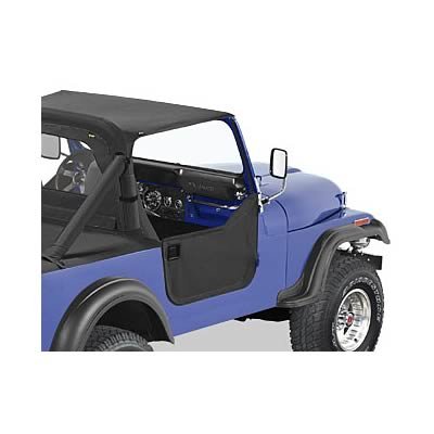 Bestop Soft Lower Doors for 1980-1986 CJ7, 1987-1995 WRANGLER - 5303815 Doors, Lower, Fabric, Black Denim, Jeep, Pair
