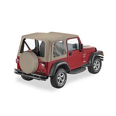 Bestop Replace-A-Tops 5112733 Soft Top, Replace-A-Top, Polymer Cloth, Dark Tan, Jeep, Each