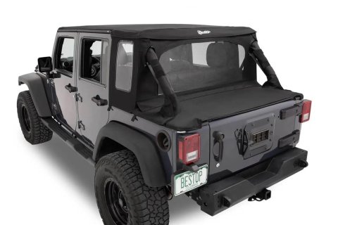 Bestop Halftops for 2007-2017 WRANGLER, 2018 WRANGLER JK - 53900-17 Soft Top, Halftop Soft Top '07-18 Wrangler 2-Door (Black Twill)