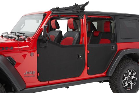 Bestop 2-Piece Soft Jeep Doors for 2020-2025 GLADIATOR, 2018-2026 WRANGLER - 5175017 Doors, Soft, Front Driver and Passenger Side, Full, Fabric, Black Twill, Jeep, Pair