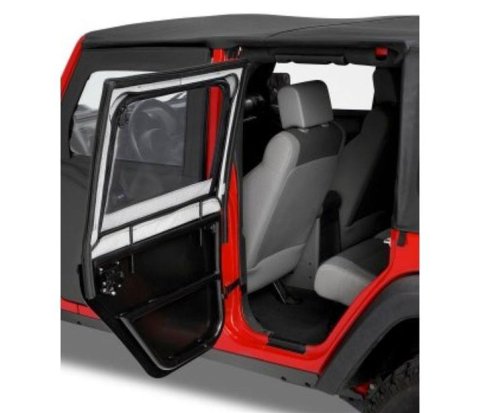 Bestop HighRock 4x4 Element Doors for 2020-2025 GLADIATOR, 2018-2026 WRANGLER - 5174317 Upper Fabric Half Doors, Jeep 2020 Gladiator; 2018-2020 Wrangler JL; 4-Door; Rear