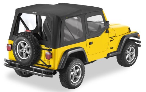 Bestop Replace-A-Tops 5112115 Soft Top, Replace-A-Top, Polymer Cloth, Black Denim, Jeep, Each