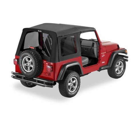 Bestop Supertop Classic Squareback Soft Tops for 1997-2006 WRANGLER - 5562915 Top, Squareback, Polymer Cloth, Black Denim, Tinted Windows, Jeep, Each