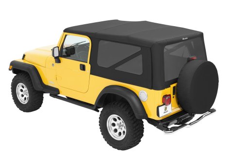 Bestop Sailcloth Replace-A-Tops 7914035 Soft Top, Replace-A-Top, Polymer Cloth, Black Diamond, Tinted Windows, Jeep, Each
