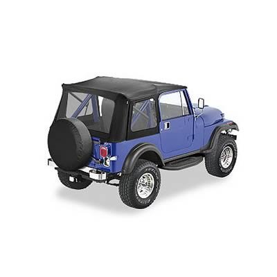Bestop Supertop Classic Squareback Soft Tops for 1976-1986 CJ7, 1987-1995 WRANGLER - 5159901 Top, Squareback, Polymer Cloth, Black, Jeep, Each