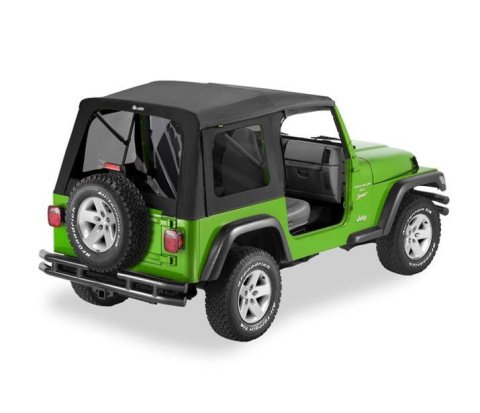 Bestop Supertop Classic Squareback Soft Tops for 1997-2006 WRANGLER - 5470915 Top, Squareback, Polymer Cloth, Black Denim, Tinted Windows, Jeep, Each