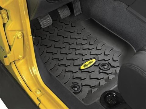 Bestop Floor Liners for 2014-2018 WRANGLER, 2018 WRANGLER JK - 5151301 Liner, Front Seat, Thermoplastic, Black, Jeep, Pair