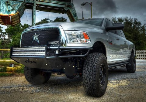 N-FAB Full Replacement R.S.P. Front Bumpers D062LRSP-TX Bumper, R.S.P., Front, Tube Style, Steel, Black Textured Powdercoated, Dodge, Each