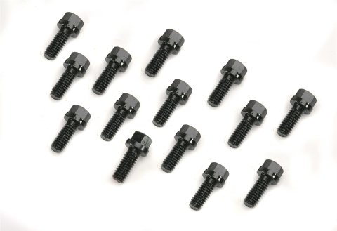 Mr. Gasket Header Bolts 976 Bolts, Hex Head, Steel, Black Oxide, 5/16 in.-18, 0.750 in. U.H.L., Chrysler, Small Block, Set of 14