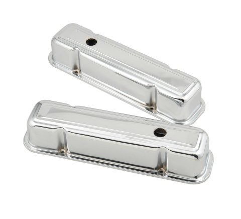 Mr. Gasket Chrome Valve Covers 9805 Covers, Tall, Steel, Chrome, Plain, Pontiac, V8, Pair