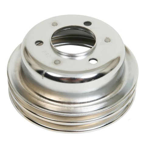 Mr. Gasket Chrome Plated Crank Pulleys 8830MRG Crankshaft Pulley, V-belt Style, 2-groove, Steel, Plated, 6.750 in. O.D., Ford, 260, 289, Each