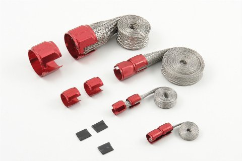 Mr. Gasket Flex-Braid Hose Sleeving Kits 8090 Sleeve, Sleeving, Red, Kit