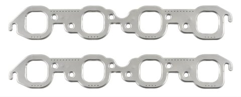 Mr. Gasket Aluminum Layered Exhaust Gaskets 7408G Manifold Gaskets, Layered, Square Port, Chevy, Big Block, Pair