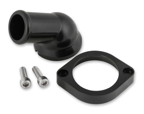 Mr. Gasket Water Necks 2670BK Neck, Aluminum, Black Anodized, Swivel, 60 Degree, Chevrolet, LS, Each