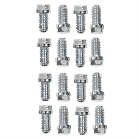 Mr. Gasket Header Bolts 2211G Fasteners, Bolts, Hex Head, Stainless Steel, Chevy, Ford, Buick, Set of 16
