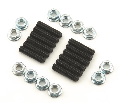 Mr. Gasket Header Studs 6312 Fasteners, Studs, Hex Head, Steel, Black Oxide, Chevy, Chrysler, Pontiac, Set of 12