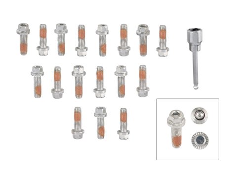 Mr. Gasket HEADLOCK Locking Header Bolts 2236G Fasteners, Bolts, Internal Allen/Hex Head, Stainless Steel, Dodge, Chrysler, Set of 17