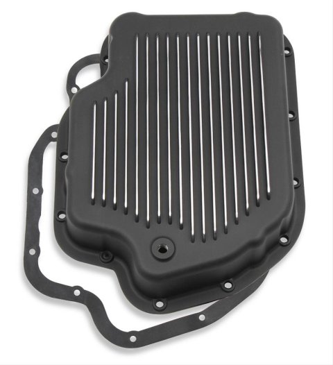 Mr. Gasket Automatic Transmission Oil Pans 9796BMRG Pan, Stock, Aluminum, EDP Coated Black, GM TH400, Each