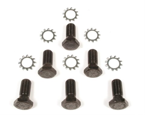 Mr. Gasket Flywheel Bolt Kits 912 Bolts, Steel, Black Oxide, Hex Head, 7/16-20 in., Chevy, Big, Small Block V8, 4.3L V6, Set of 6