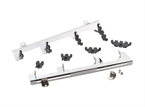 Mr. Gasket Wire Looms and Divider Kits 9870 Spark Plug Loom, Brackets, Black/Chrome Steel, L-14.25 in., Kit
