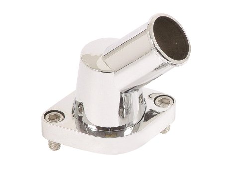 Mr. Gasket Water Necks 9141G Neck, Aluminum, Chrome Plated, O-Ring, 45 Degree, Chevy, Big/Small Block, Each