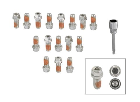 Mr. Gasket HEADLOCK Locking Header Bolts 2231G Fasteners, Bolts, Internal Allen/Hex Head, Stainless Steel, Chevy, Ford, Set of 16
