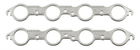 Mr. Gasket Aluminum Layered Exhaust Gaskets 7406G Manifold Gaskets, Layered, Round Port, Chevy, 6.0L, 6.2L, 7.0L, Pair
