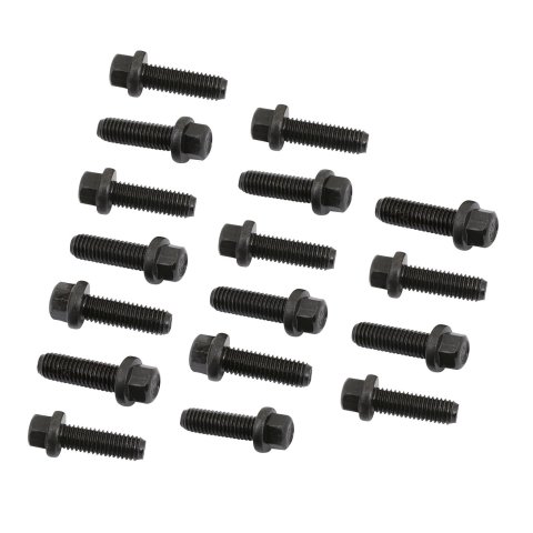 Mr. Gasket Header Bolts 970G Bolts, Hex Head, 8mm x 1.25 Thread Size, Steel, Black Oxide, 0.984 in. Underhead Length, Dodge, Ford, Set of 17