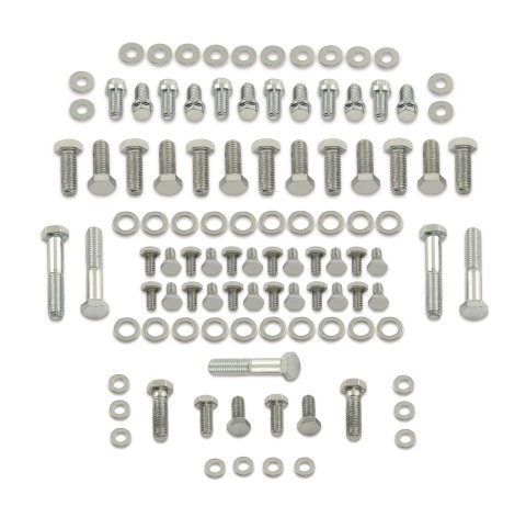 Mr. Gasket Chrome Engine Bolt Kits 5001 Bolts, Deluxe Kit, Chrome, Chevy Small Block, Hex Head, Kit