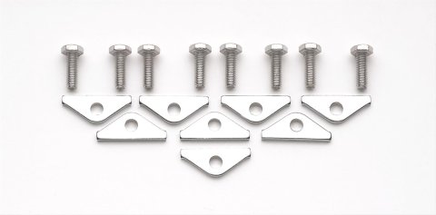 Mr. Gasket Valve Cover Clamps 9887 Hold-Down Tabs, Steel, Chrome Plated, Universal, Set of 8