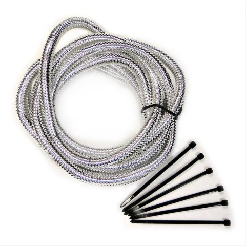 Mr. Gasket Flexible Convoluted Wire Coverings 4522 Tubing, Sheath, Polyethylene, Chrome, 1/2 in. Diameter, 6 ft. Length, Kit