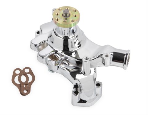 Mr. Gasket Mechanical Water Pumps 7016G Pump, Mechanical, Standard-volume, Aluminum, Chrome, Clockwise Rotation, Long, Chevy, Big Block, Each