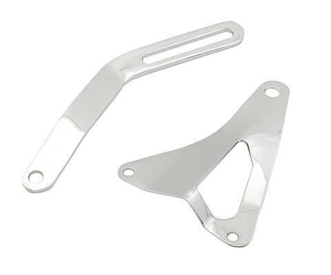 Mr. Gasket Alternator Brackets 5185 Bracket, Chrome, Upper, Ford, Small Black, OEM Style, Set
