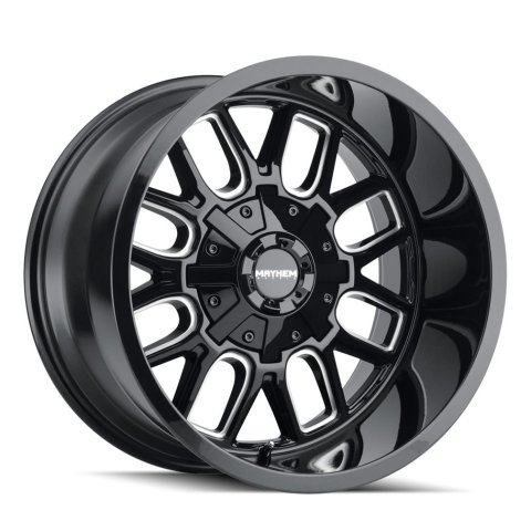 Mayhem Cogent 8107 Gloss Black Wheels with Milled Accent 18x9 MAYHEM COGENT GLOSS BLACK/MILLED SPOKES 18X9 8-165.1/8-170 0MM 130.8MM