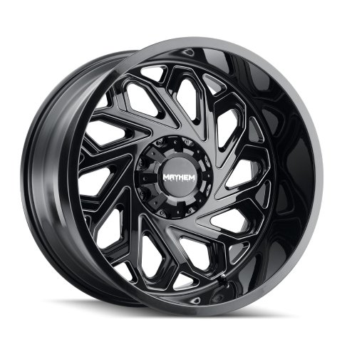 Mayhem Essex 8112 Gloss Black Wheels with Milled Accents 20x9 MAYHEM ESSEX GLOSS BLACK/MILLED SPOKES 20X9 6-135/6-139.7 18MM 106MM