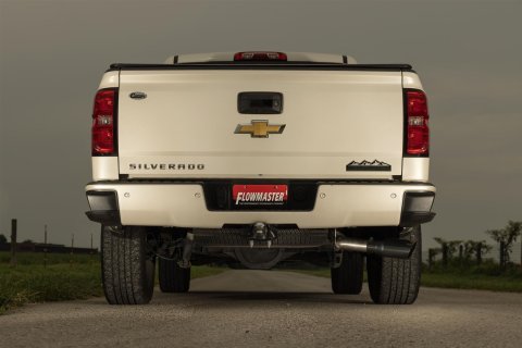 Flowmaster Signature Series Exhaust Systems 737857 System, Cat-back, Series, 304 Stainless Steel, Brushed, 4.50 in. Black Chrome Tip, Single Exit, Chevrolet, GMC, Kit