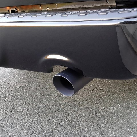 Flowmaster Round, Black 2.50 Inch Exhaust Tip 15356B Tip, Stainless Steel, Ceramic Coated, in. Inlet, 4.00 in. Outlet, Slant, Dodge, Ram, Pair