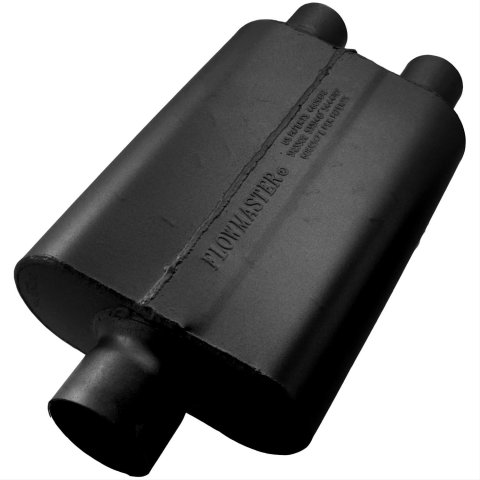 Flowmaster 40 Series Delta Flow Steel 3 Inch Muffler 9430422 Muffler, Series, in. Inlet/Dual 2 1/4 in. Outlet, Steel, Black, Each