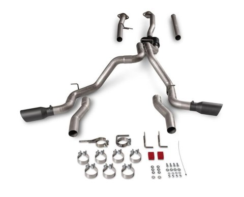 Flowmaster Outlaw Series Exhaust Systems 818191 System, Cat-back, Series, 3.00 in., 409 Stainless Steel, Natural, 4.50 in. Black Tip, Split Side, Split Rear, Chevy, GMC, Kit