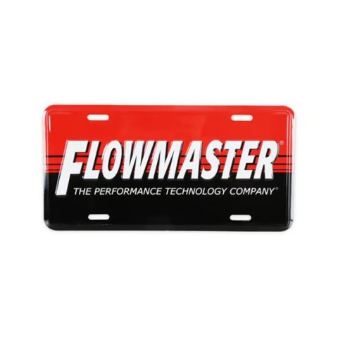 Flowmaster License Plates 36-578 Plates, Steel, White/Red/Black, Flowmaster, 12 in. x 6 in., Each