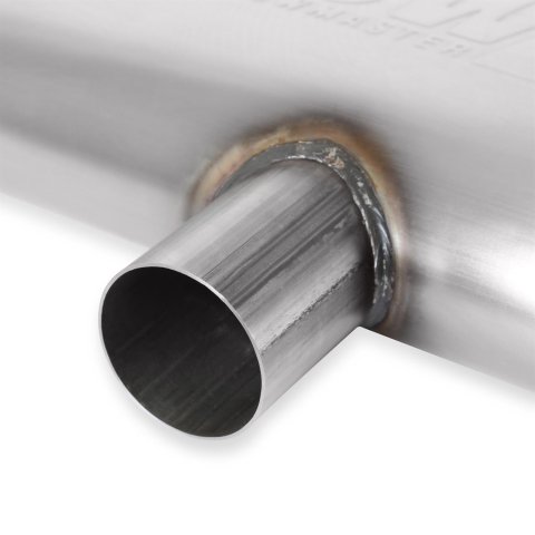 Flowmaster FlowFX 409 Stainless Steel 2.5 Inch Muffler 72206 Muffler, Series, Oval, in. Inlet, Dual in. Outlet, Steel, Natural Finish, Each