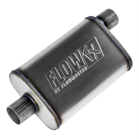 Flowmaster FlowFX 409 Stainless Steel 2.5 Inch Muffler 71226 Muffler, Series, in. Inlet, in. Outlet, Steel, Natural Finish, Each