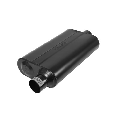 Flowmaster 50 Series Delta Flow 409 Stainless Steel 2.5 Inch Muffler 842551 Muffler, Series, 2 1/2 in. Inlet/2 1/2 in. Outlet, Steel, Black, Each